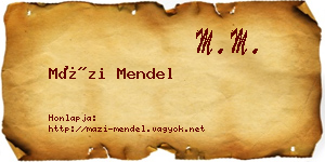 Mázi Mendel névjegykártya